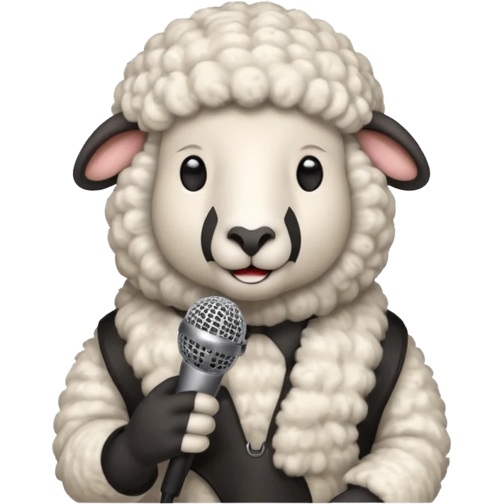 sheep with microphone emoji