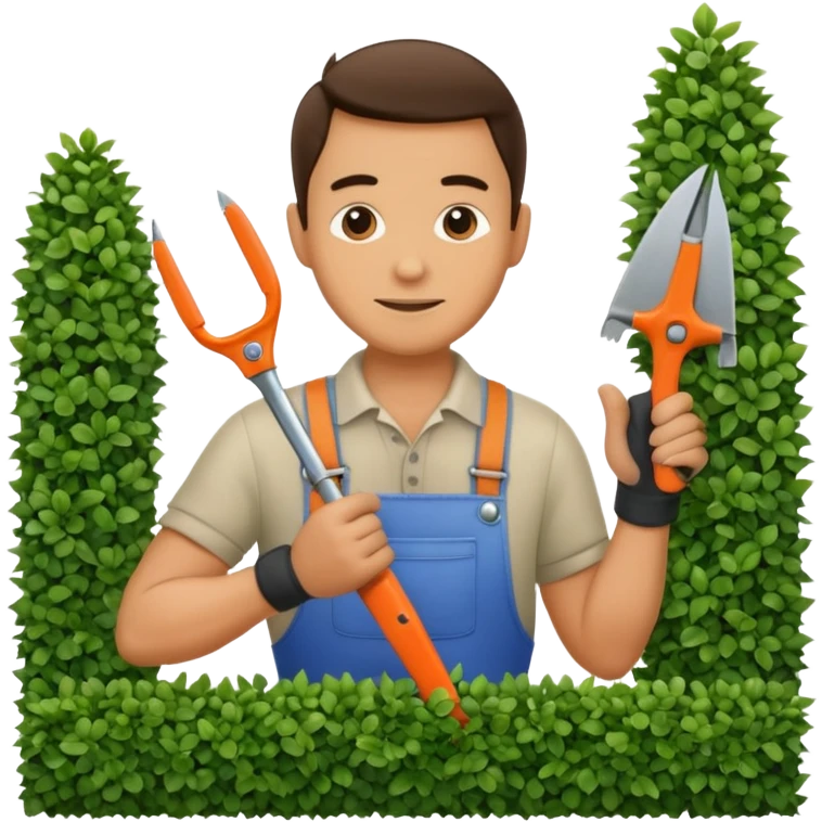 jardinier qui taille une haie emoji