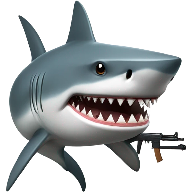 Shark with ak47 emoji