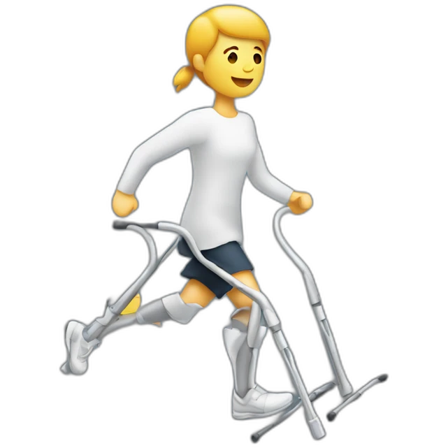 Person running with crutches emoji