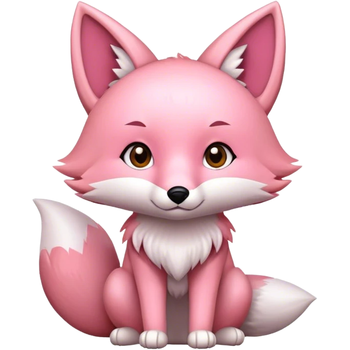 a cute pink fox. word "Rion" emoji