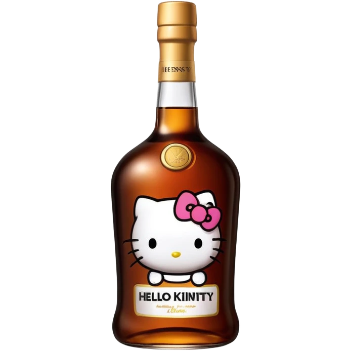 hennessy bottle with hello kitty label emoji