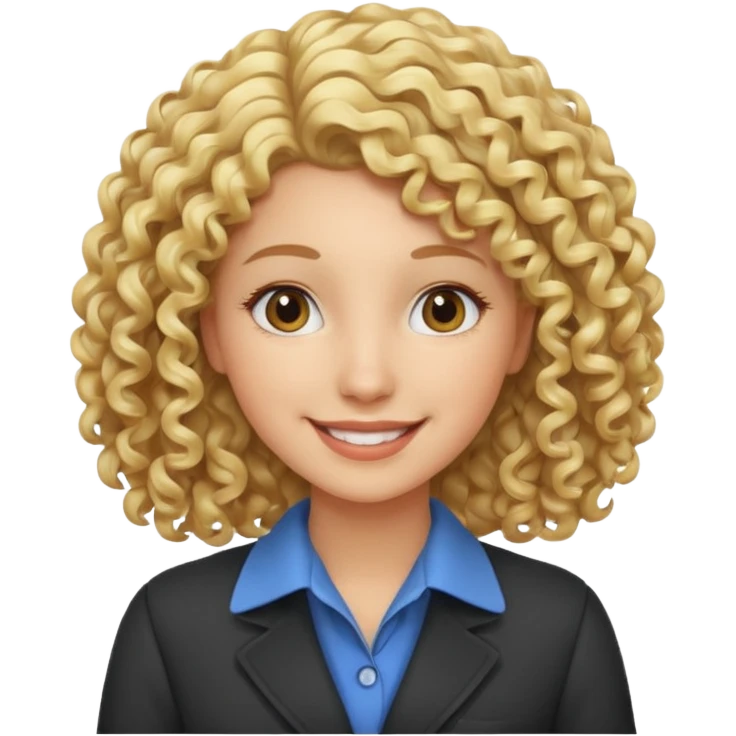 Assistante commerciale, blonde aux cheveux frisés emoji