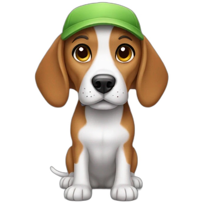 Beagle con gorra emoji