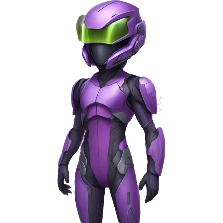 a Reptile-Raptor-Genesect-Fakémon with a futuristic visor-helmet and wearing a techwear-suit Full Body emoji