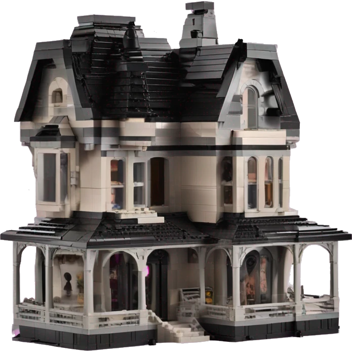 Lego Barbie’s and Darth’s very dusty and old disturbing disgusting ghostly haunted horror dream house mansion with 7 gables and a wrap around porch  emoji