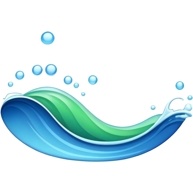 blue wave emoji with a hint of green emoji