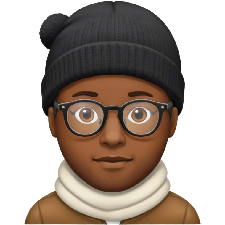 Black guy wearing glasses and a beanie  emoji