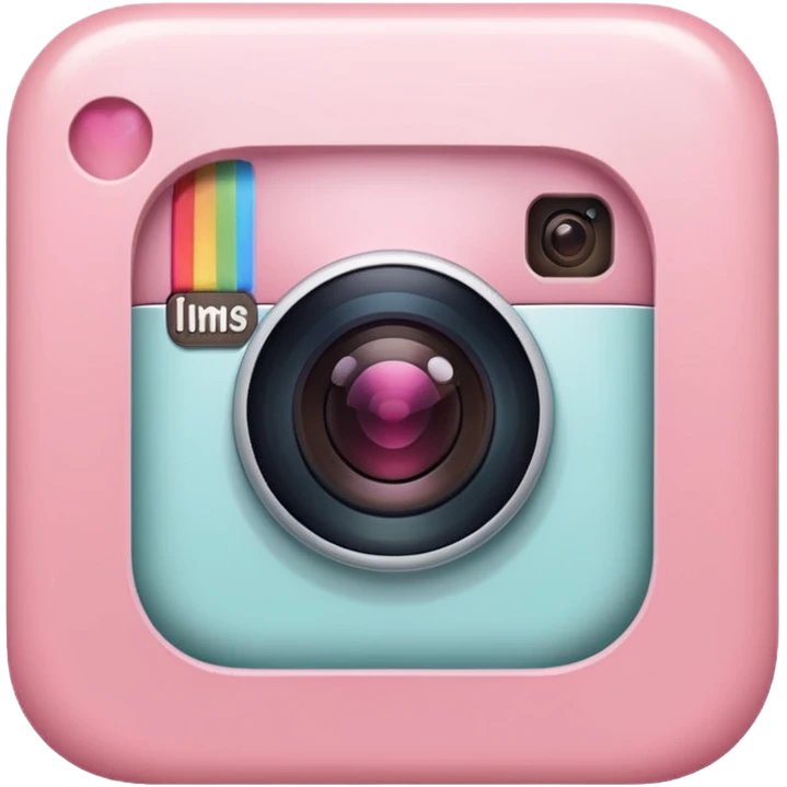 pastel pink Instagram logo, apple emoji style, matching the look and feel of a pastel pink Telegram logo emoji