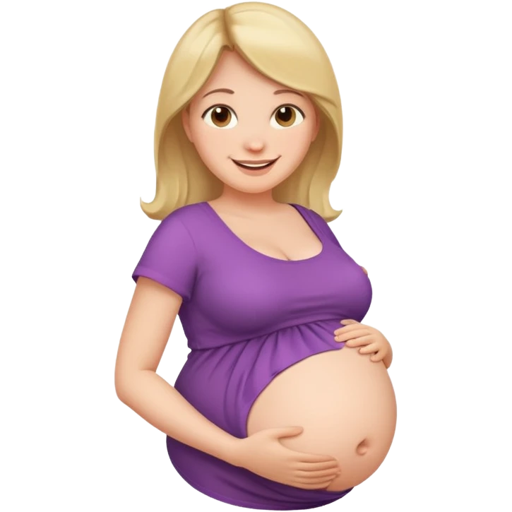 Pregnant woman big belly emoji