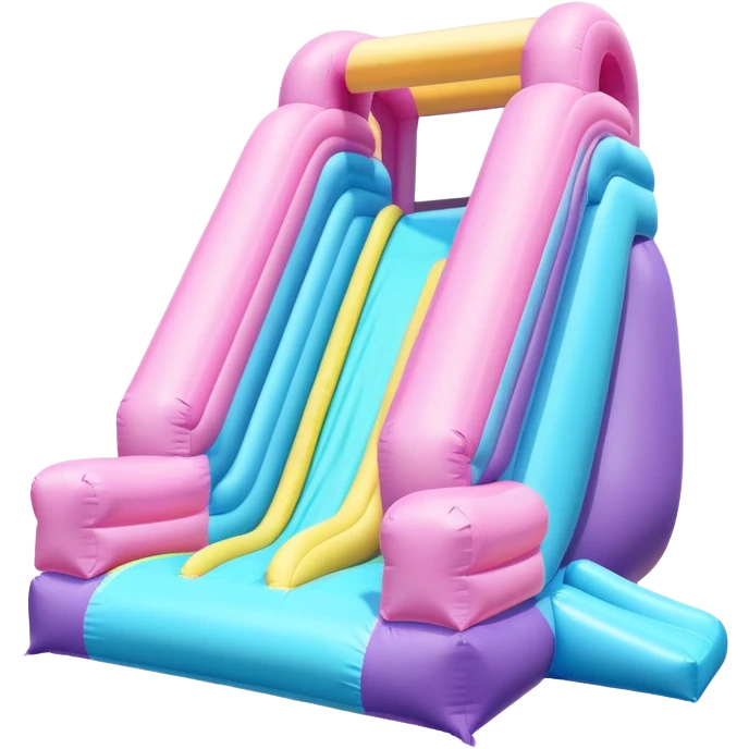 a bouncy inflatable pastel play slide emoji
