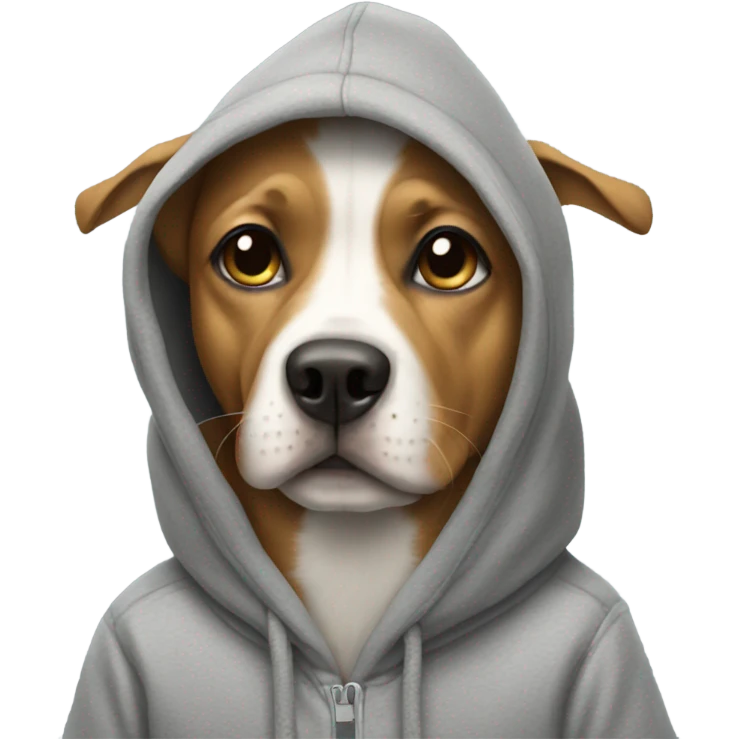 Dog wearing a hoodie  emoji