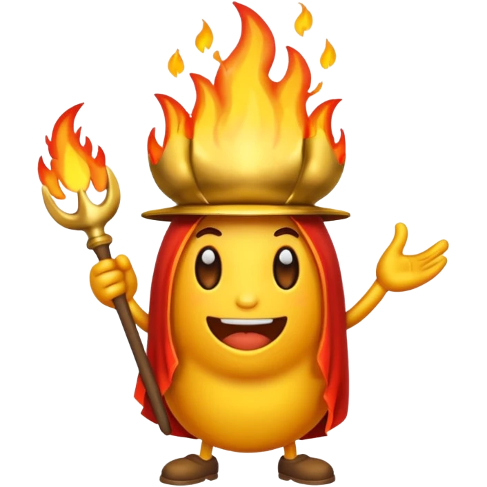 Coroa pegando fogo emoji