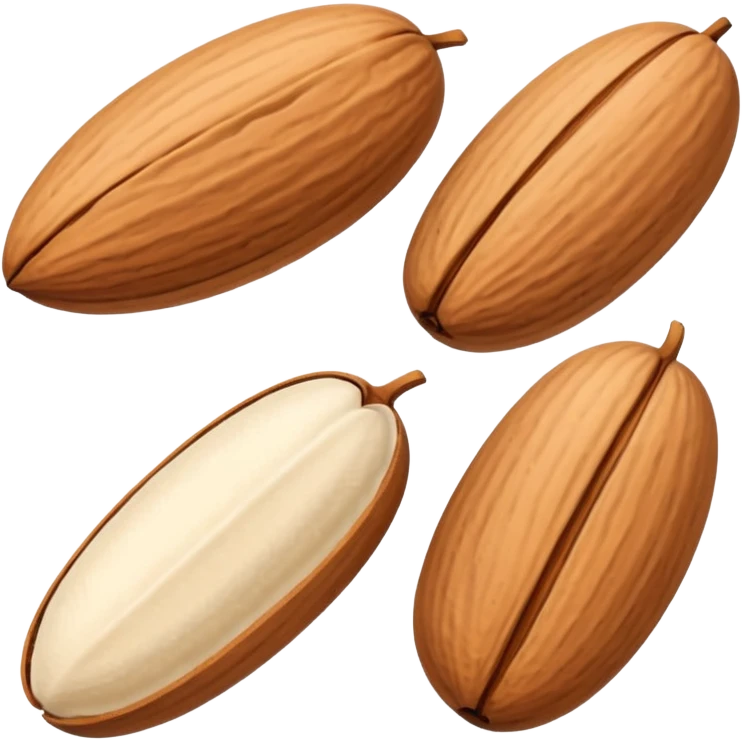 One almond and with 3 grains of oats emoji