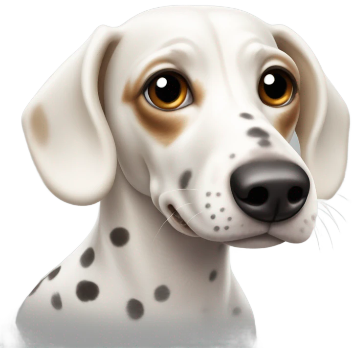 White Weiner dog with spots on chest emoji