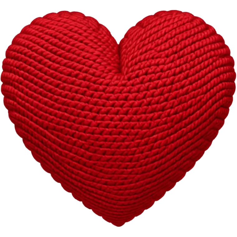 Heart made by crochet  emoji