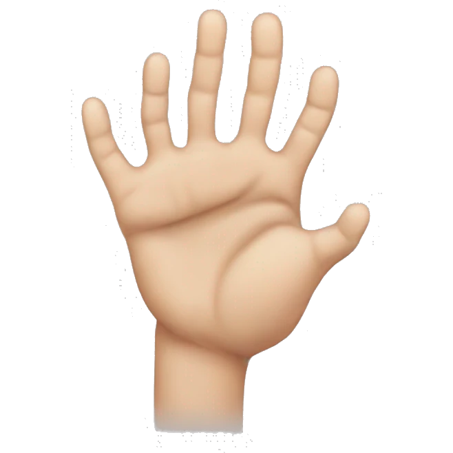 Hand Iphone emoji with the ring finger down and every other finger up emoji