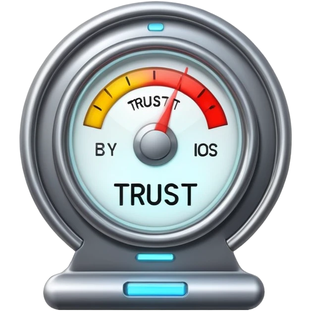 reliability meter, trust indicator, credibility score emoji