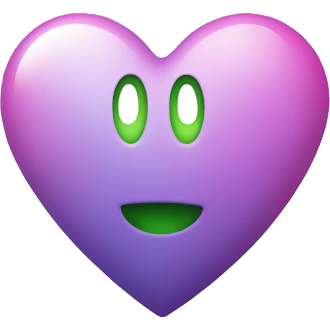 Green purple pink heart  emoji