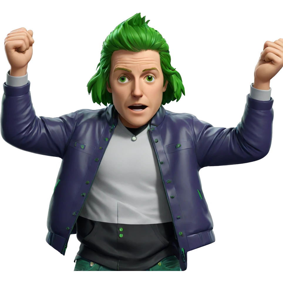 green haired boy in jacket emoji