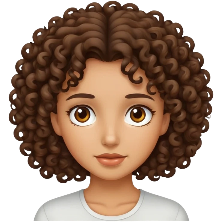 chica morena pelo rulo emoji