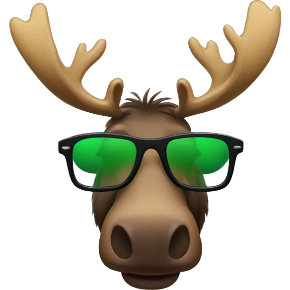 Moose with green glasses  emoji