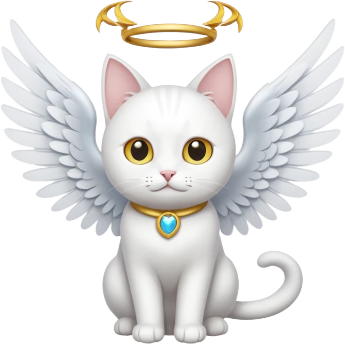 white cat with wings emoji
