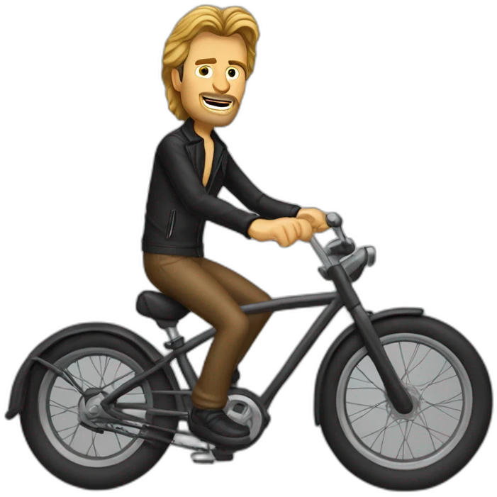 Johnny Halliday qui fait du vélo emoji