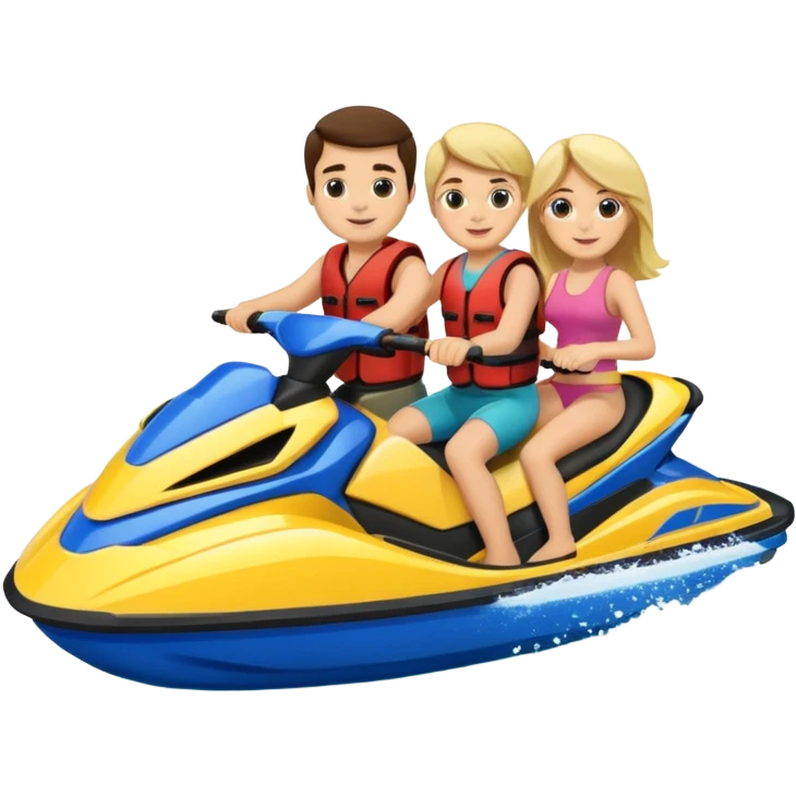 Jet ski with families and friends emoji