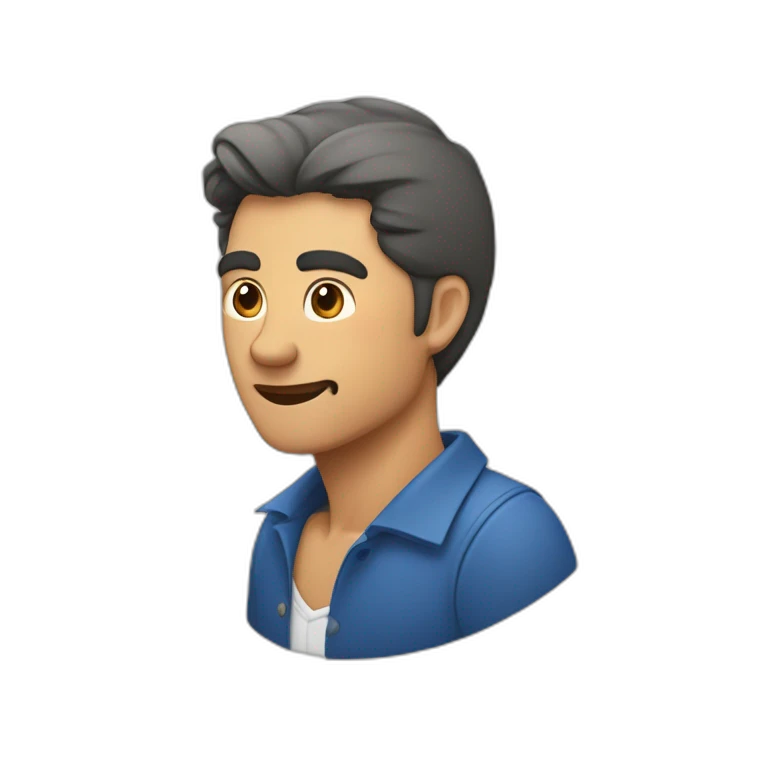 Hombre con dos líneas en la ceja emoji