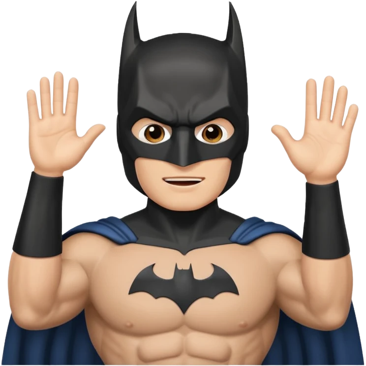 Бэтман без маски машет рукой приветствие emoji