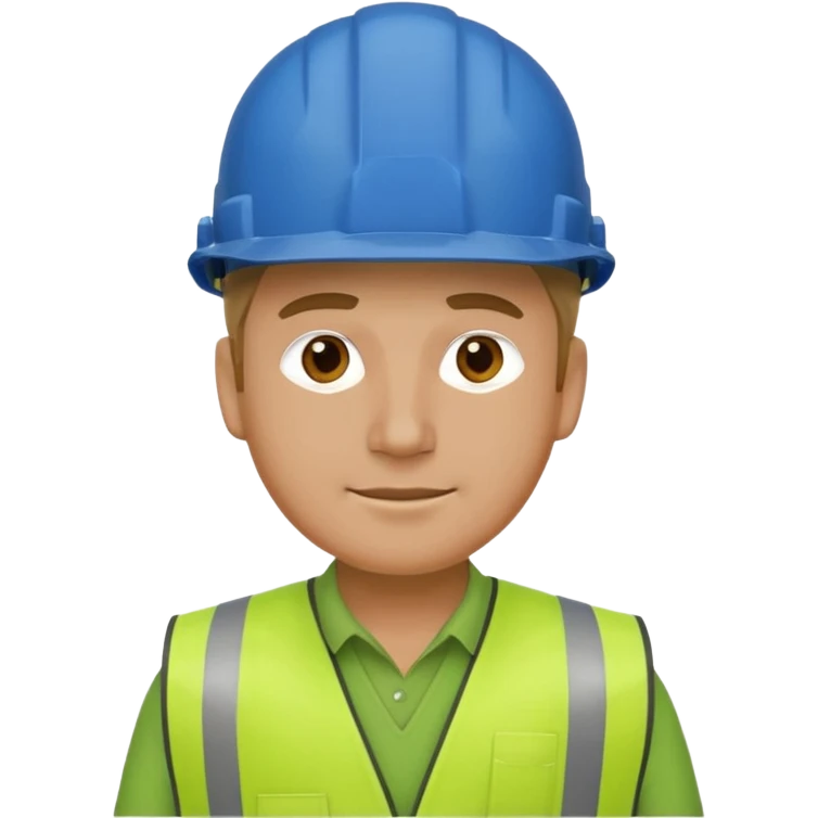 Hombre ingeniero casco blanco y chaleco verde emoji