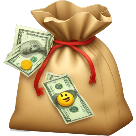 christmas bag with money emoji