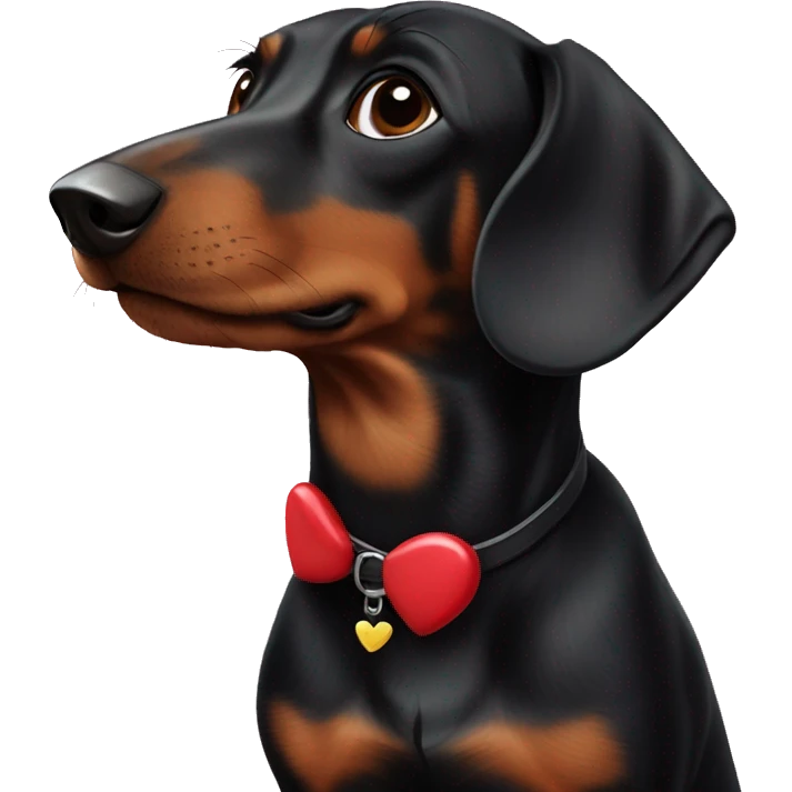 Black dachshund in love emoji