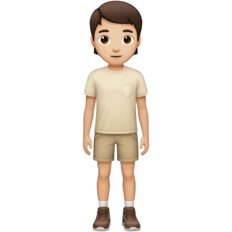 Pajamas color with dark brown shorts and a light cream T-shirt emoji