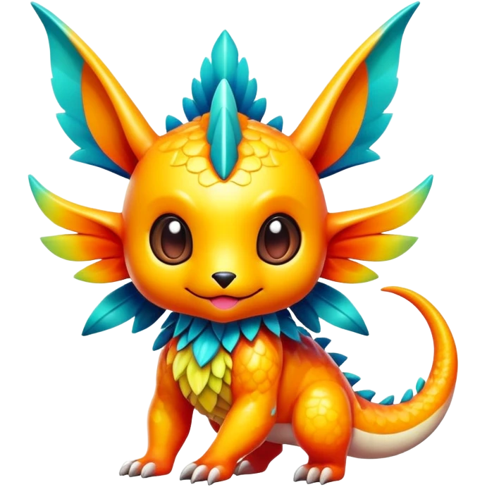 Exotic colorful chibi Fakémon-creature emoji