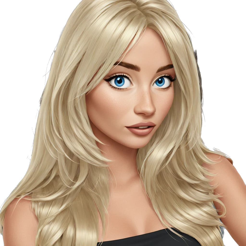blonde girl with blue eyes emoji