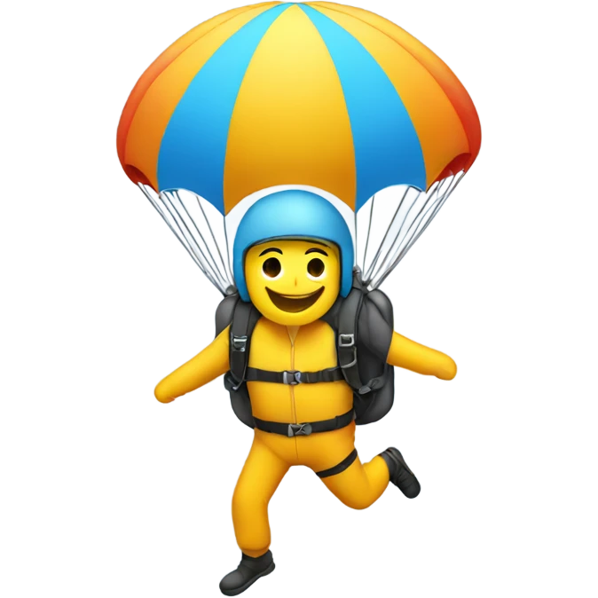Skydiver with a butt for a parachute emoji