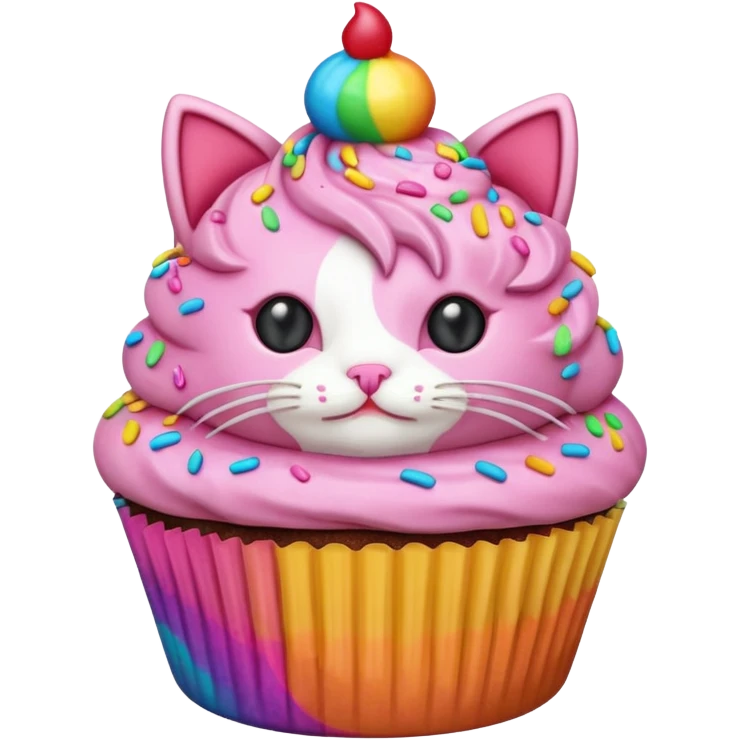 cat cupcake pink emoji