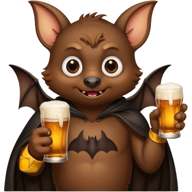 bat drinking beer emoji