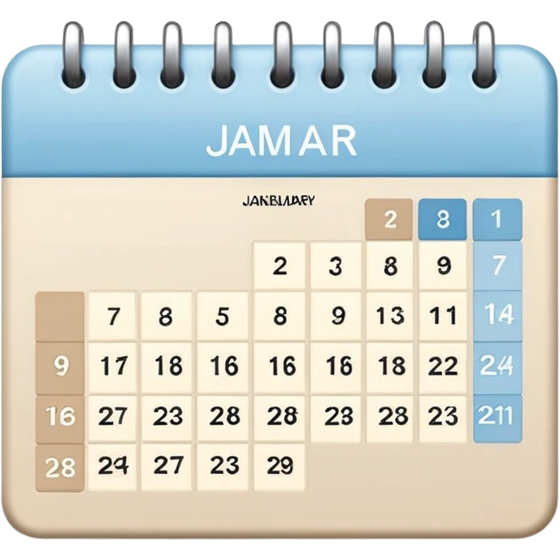 light blue and light beige calendar  emoji