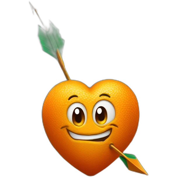 big orange heart with arrow emoji