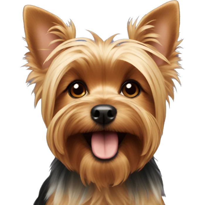 yorkshire terrier smiling, big ears  emoji