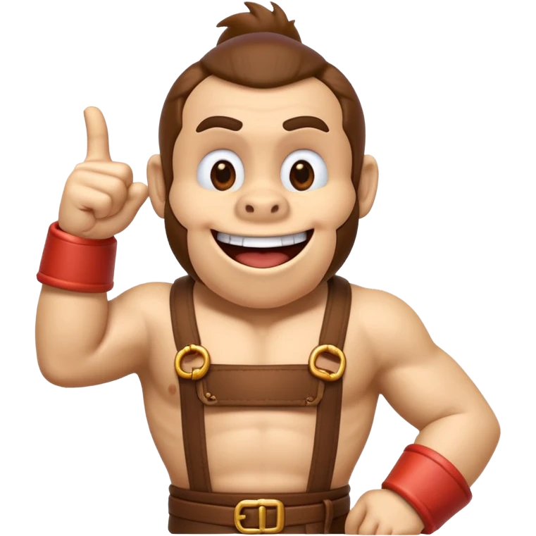 Can you create a humorous donkey kong emoji that sarcasticly points to an extra large "role tag" of CTO on the chest of donkey kong.
should look excessively proud with broad smile emoji