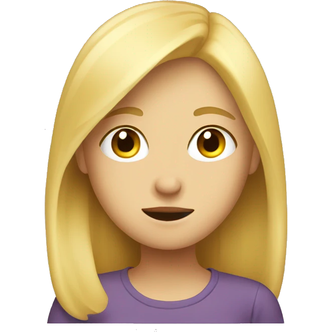 blonde girl thinking about a boy emoji
