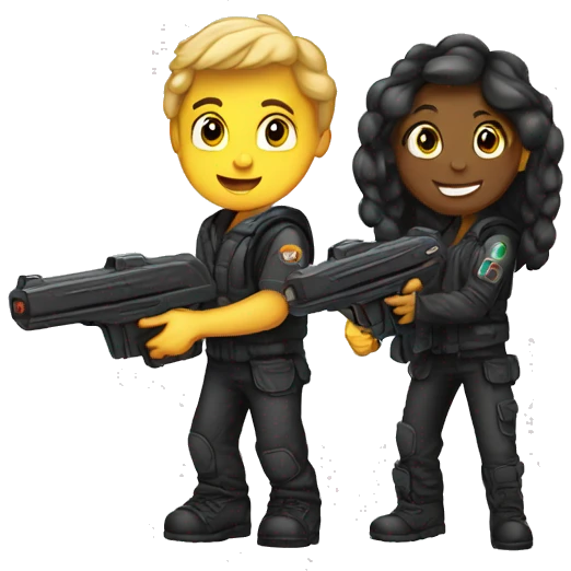 lasertag boy and girl emoji
