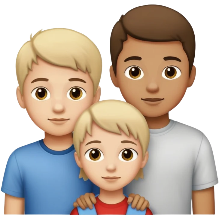 two teenage boy brothers with their 10-year-old sister emoji