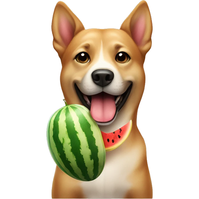 dog with watermelon  emoji