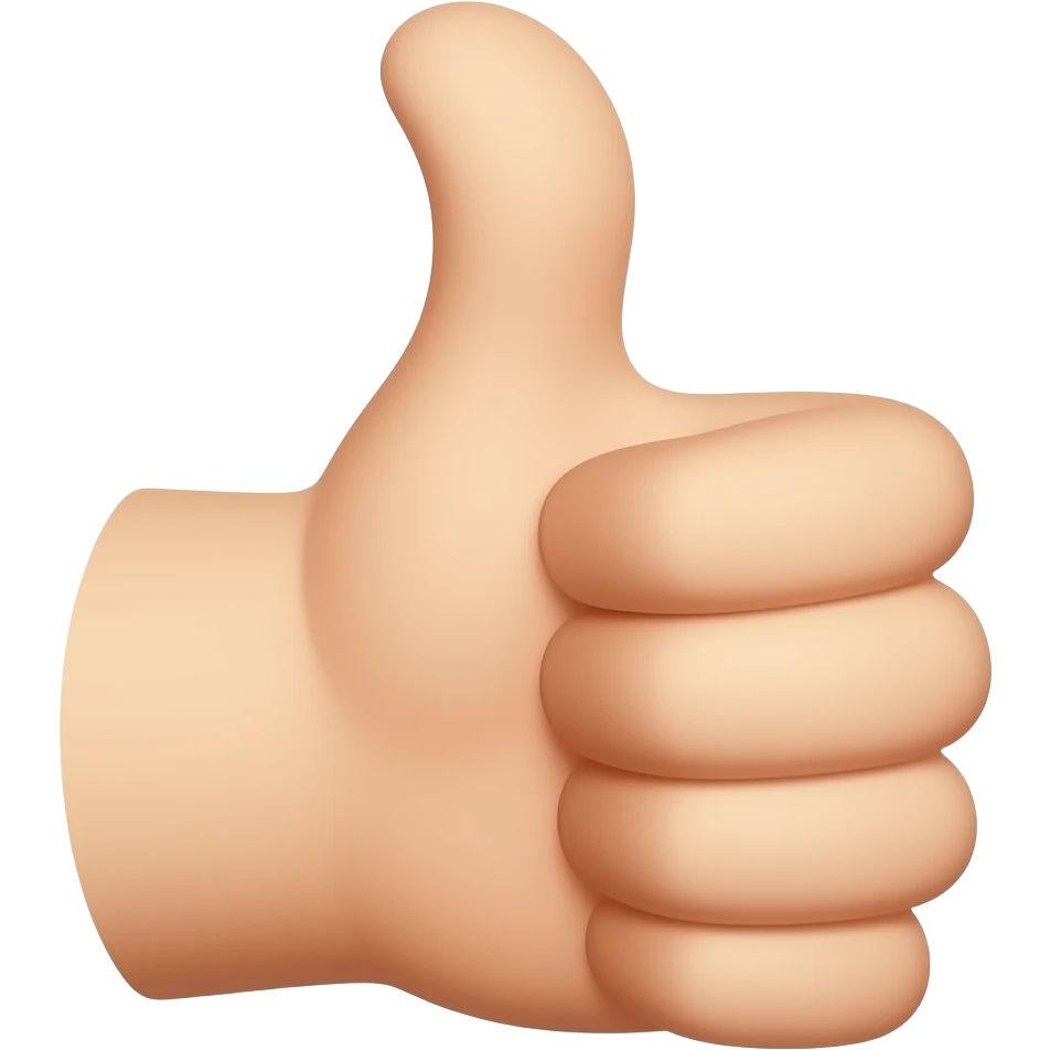 Quiero un pulgar arriba pero con el pulgar  recogido emoji