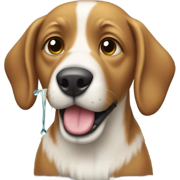 Dog drinking sprite emoji